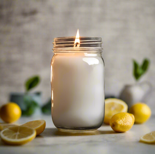 Golden Lemon Drizzle 16oz White Beeswax Candle