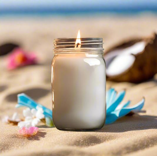 Tropic Mahogany 16oz White Beeswax Candle