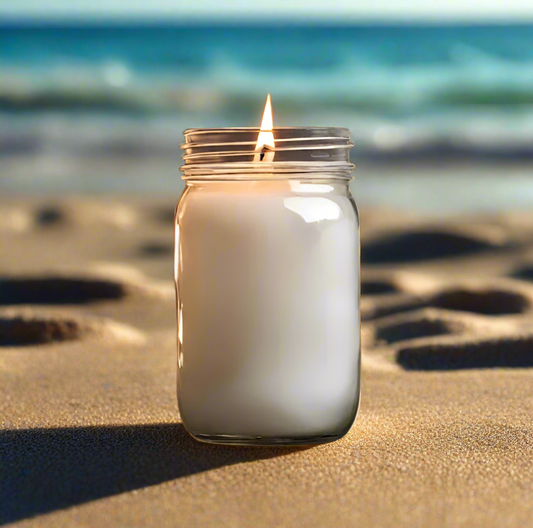 Ocean Drive 16oz White BeesWax Candle